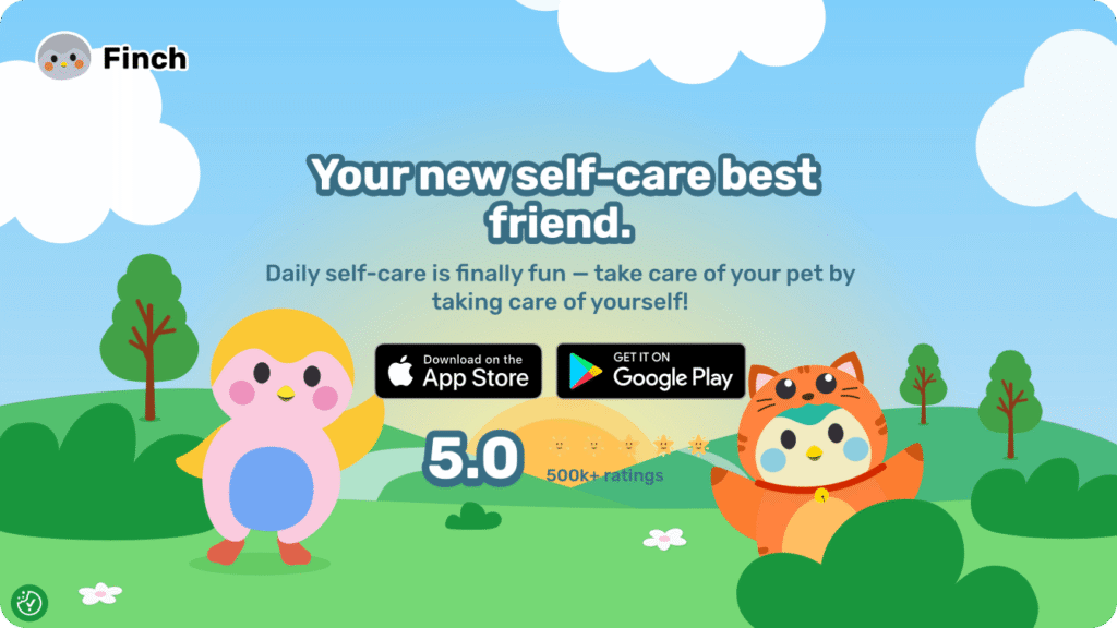 A screenshot of the Finch homepage