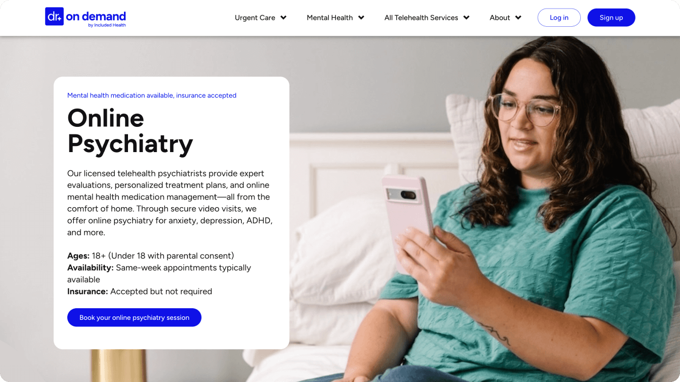 Doctor on Demand home page.
