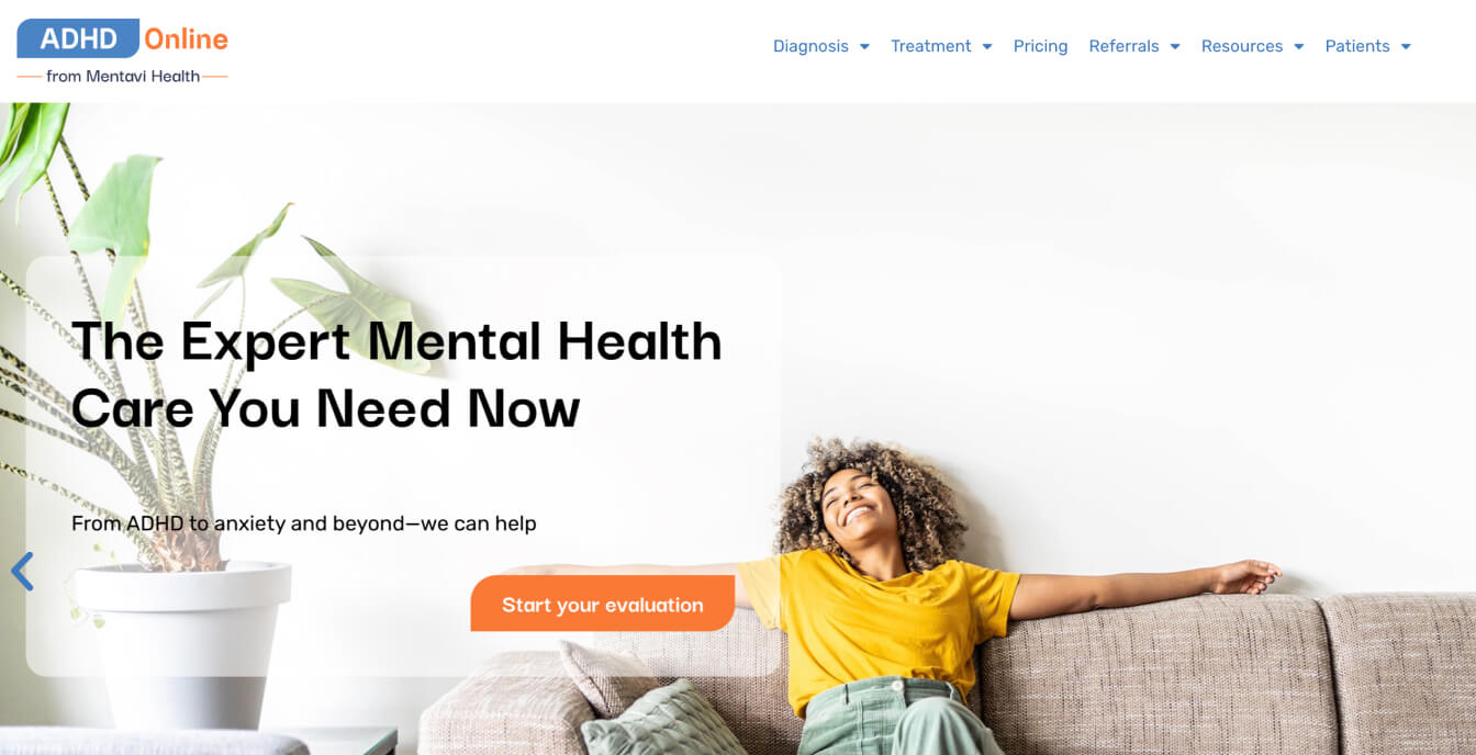 A screenshot of ADHD Online's platform.