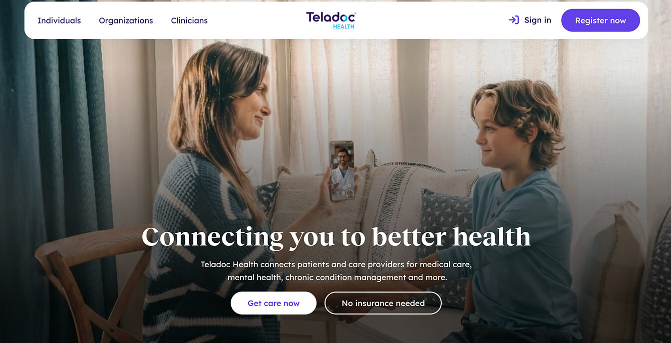 A screenshot of Teladoc's platform.