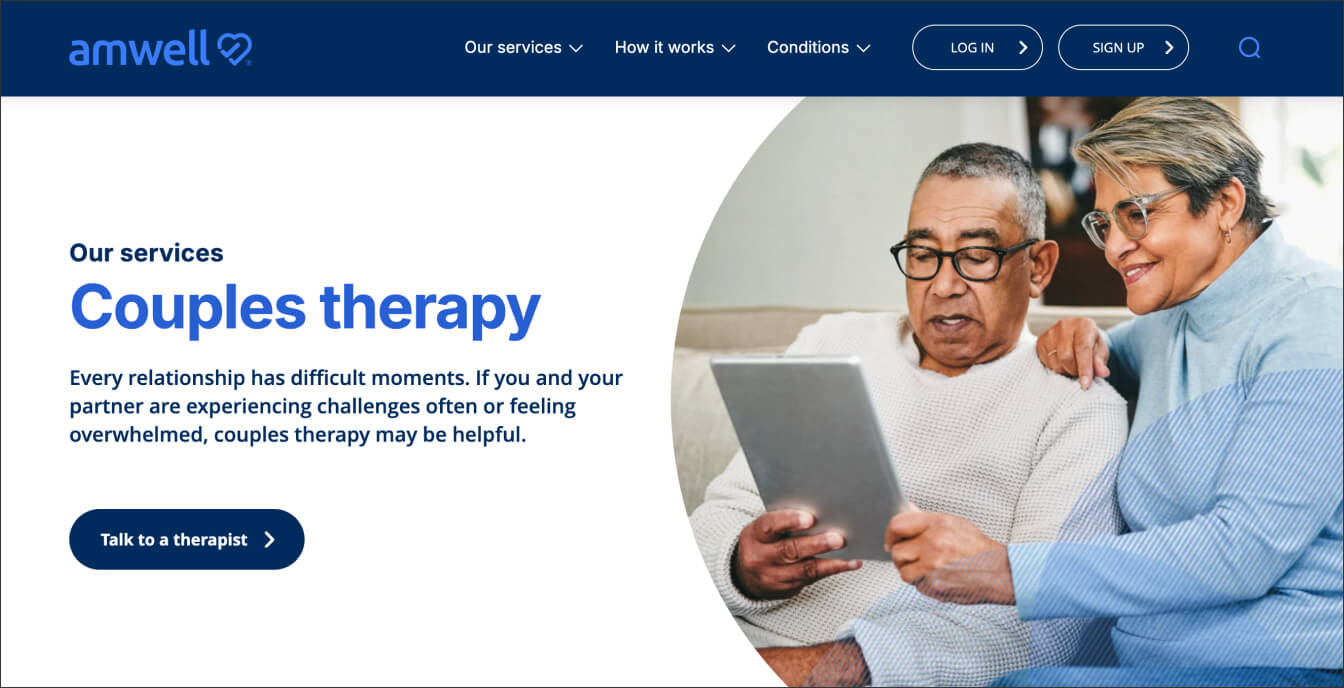 Amwell's couples therapy platform.