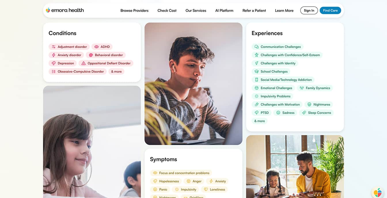 Emora Health's youth-focused therapy platform.