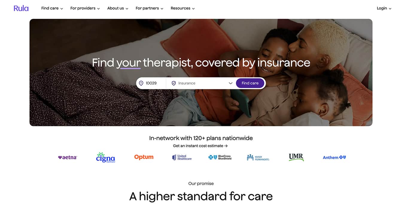 Rula's online therapy platform.